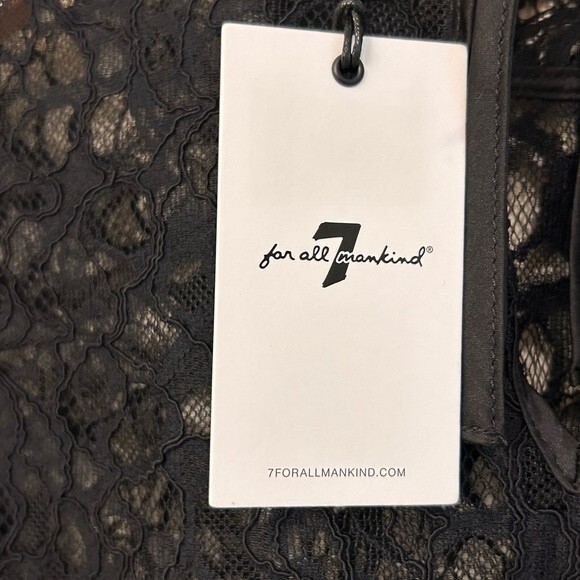 NEW 7 For All Mankind Scalloped Lace Top in Jet Black size XS - Picture 13 of 14